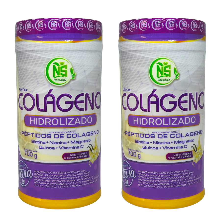 2 Colágenos Hidrolizados+peptidos de colageno sabor vainilla